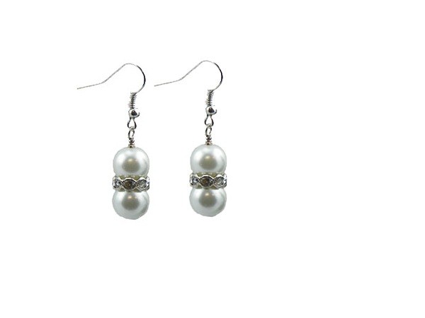 White Faux Pearl Earrings