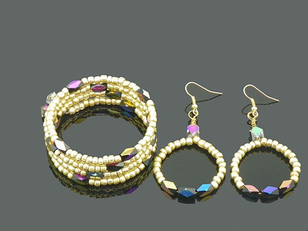 Two Piece Spiral Bracelet and Earring Set