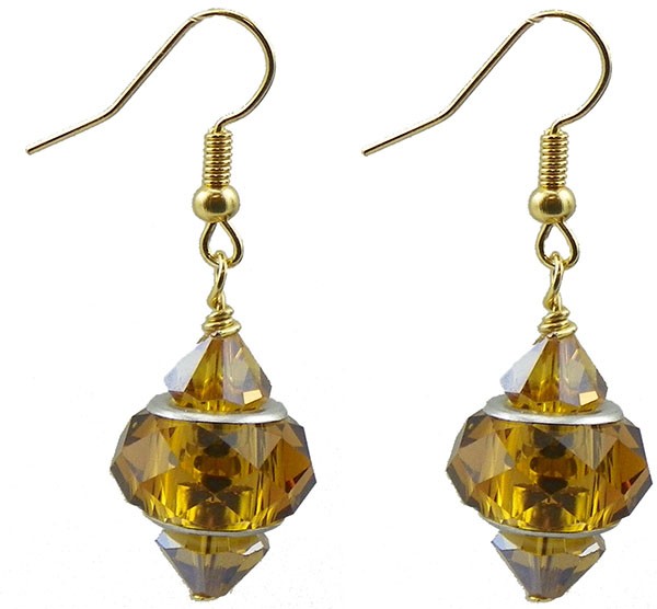 Handmade Faux Gold Crystal Earring